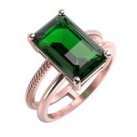 Zlatý prsteň s emerald diopsidom Osano