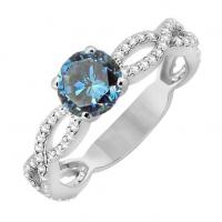 Romantický zásnubný prsteň s modrým diamantom Onella 