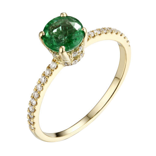 Zlatý prsteň so smaragdom a diamantmi Farah