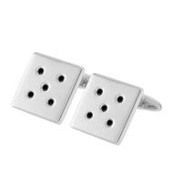 Zlaté štvorcové manžetové gombíky s čiernymi diamantmi Abrami