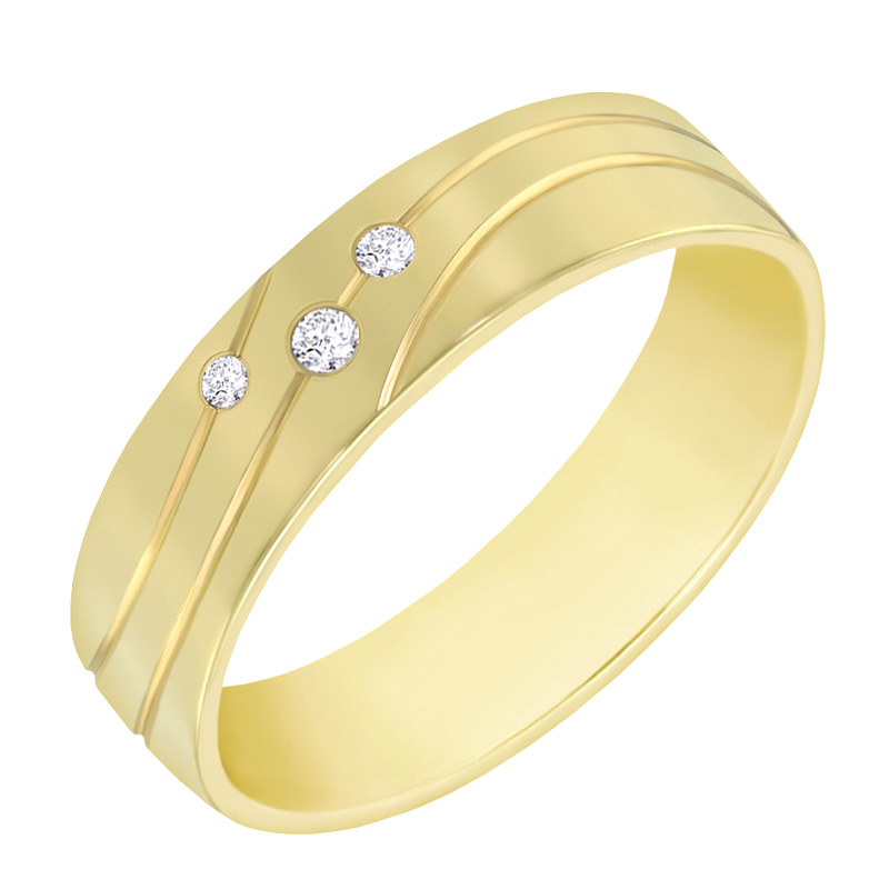 Elegantný zlatý svadobný prsteň 60556