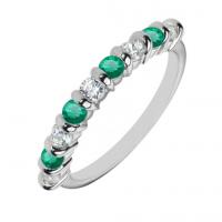 Platinový eternity prsteň s diamantmi a smaragdmi Zinnia