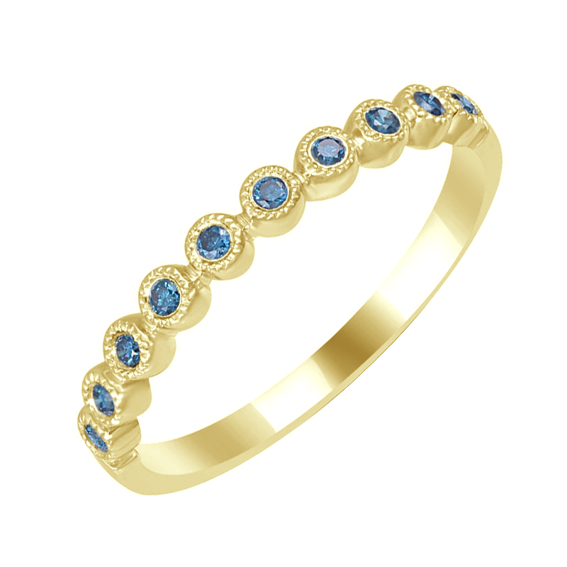 Zlatý prsteň s modrými diamantmi 69716