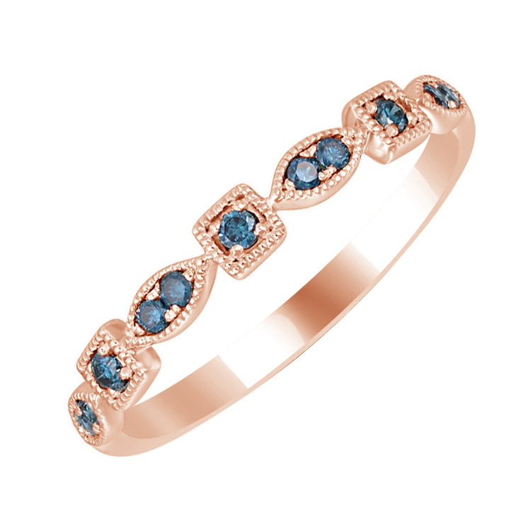 Zlatý eternity prsteň s modrými diamantmi 69756