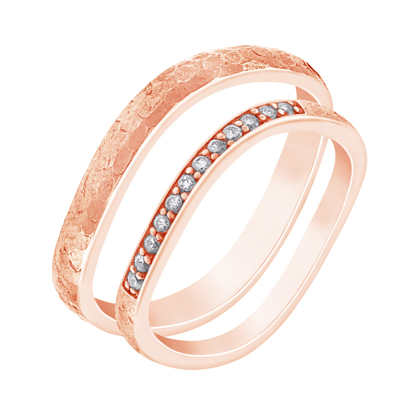 Tepané snubné prstene z ružového zlata 70946