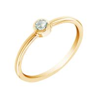 Zlatý minimalistický prsteň so zeleným zafírom Carina