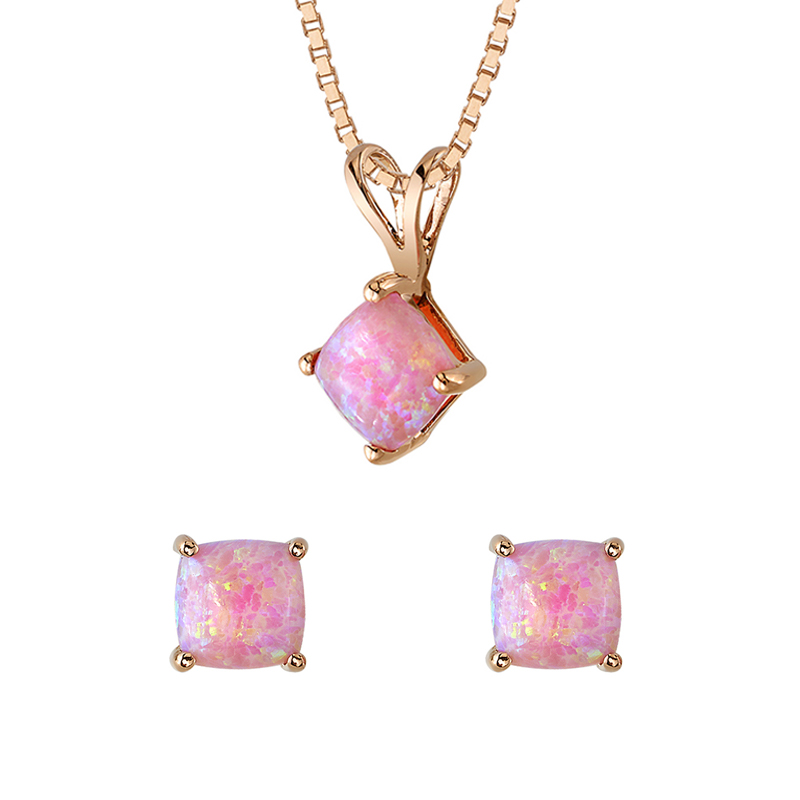 Kolekcia zlatých šperkov s ružovými opálmi