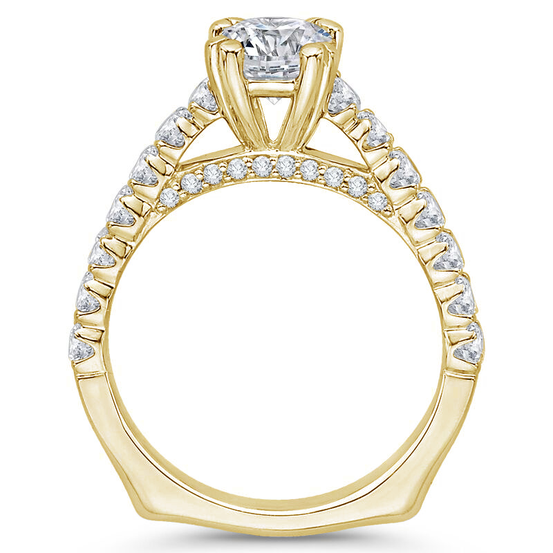 Zlatý zásnubný prsteň s diamantmi 74306