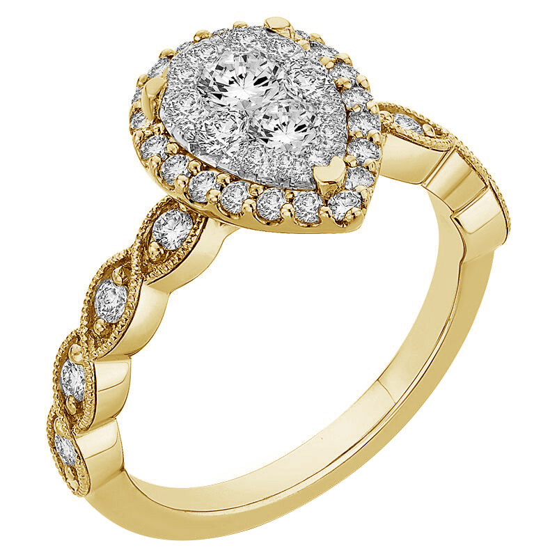 Zlatý zásnubný prsteň s diamantmi 74676