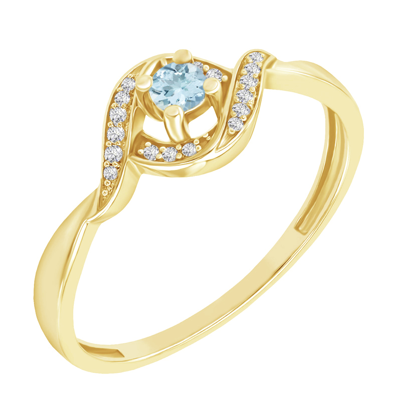 Akvamarínový prsteň zo zlata 75386