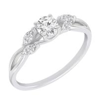 Romantický zásnubný prsteň so syntetickými diamantmi Kura
