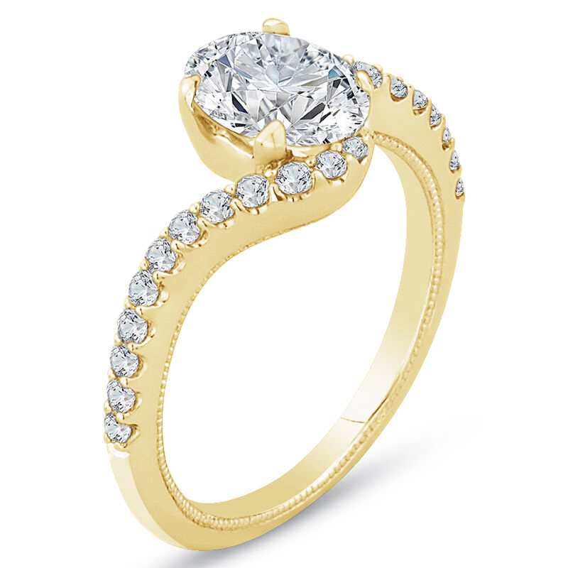 Zlatý diamantový prsteň pre zásnuby 75956