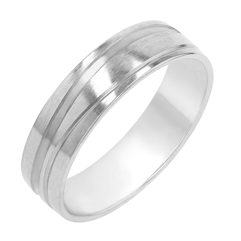 Pánský snubný prsteň z bieleho zlata 78826