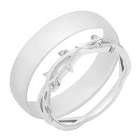 Dámsky snubný prsteň v tvare vetvičiek a pánsky komfortný prsteň Shirin