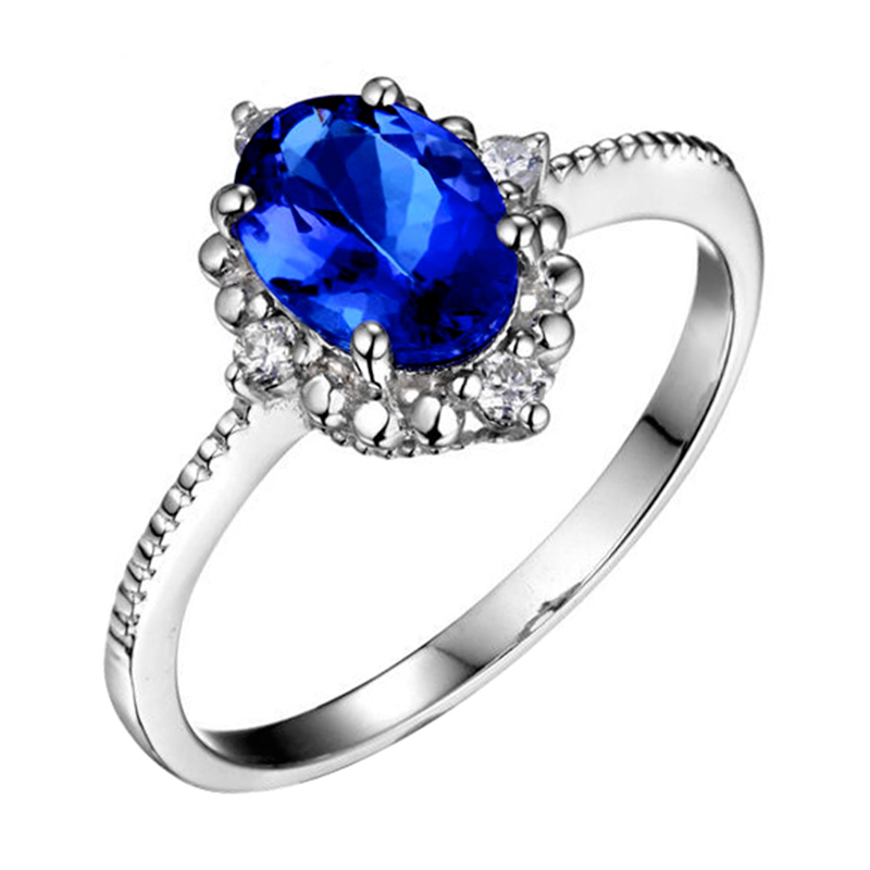 Modrý tanzanitový prsteň