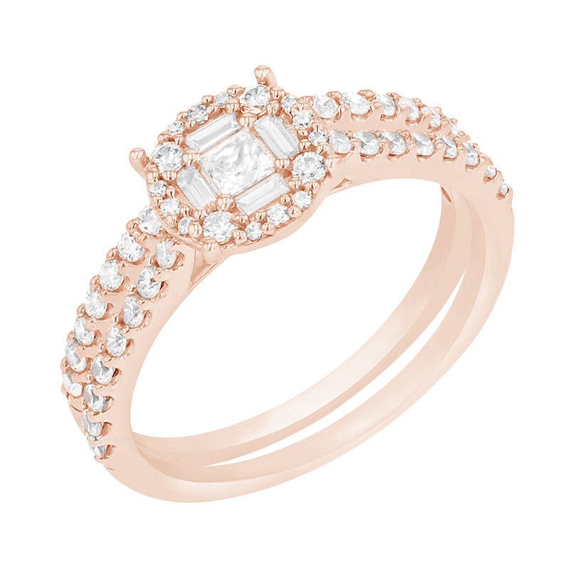 Luxusný set prstenov s trblietavými diamantmi 84366