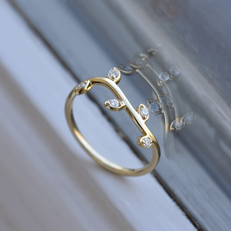 Diamantový prsteň zo žltého zlata 84816