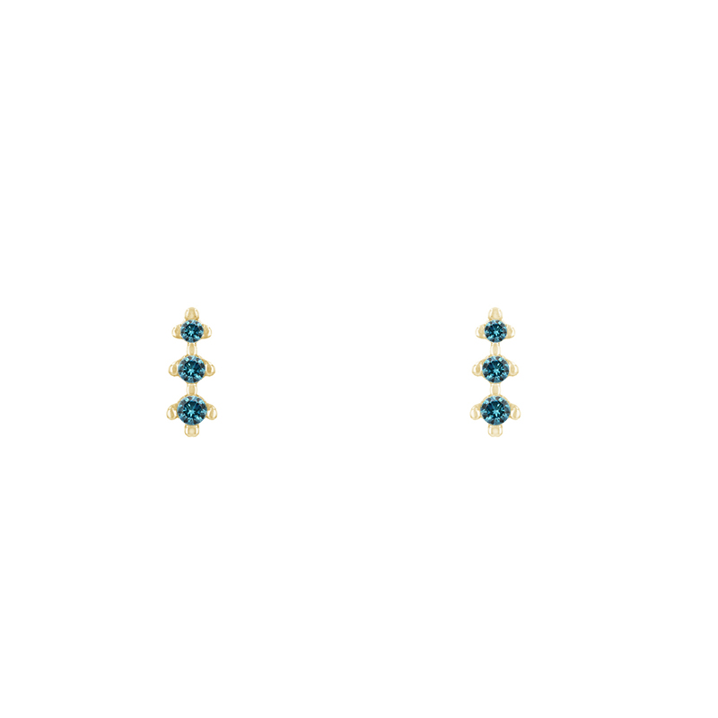 Minimalistické náušnice s modrými diamantmi 86016