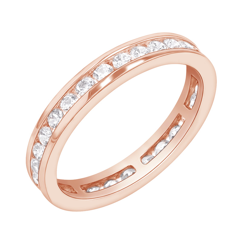Eternity prsteň so syntetickými diamantmi z ružového zlata 89666