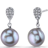 Sivé perly v strieborných náušniciach Danis