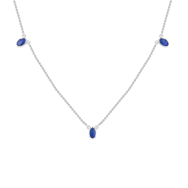 Zlatý náhrdelník s tromi modrými opálmi