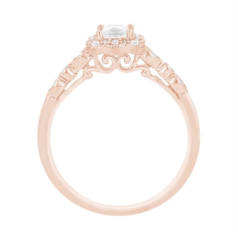 prsteň s trblietavými diamantmi z ružového zlata 91546
