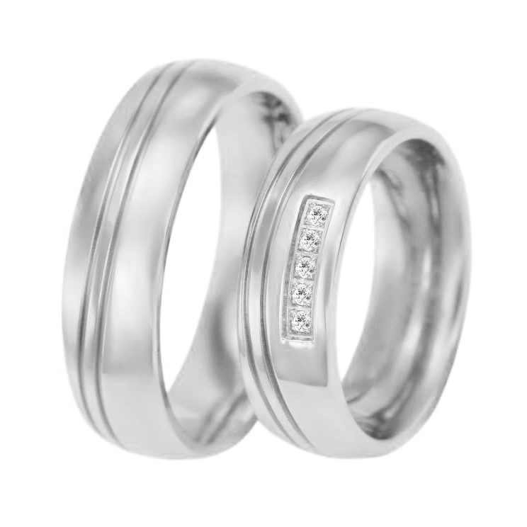 Zlaté svadobné prstene s diamantmi Rela 96276