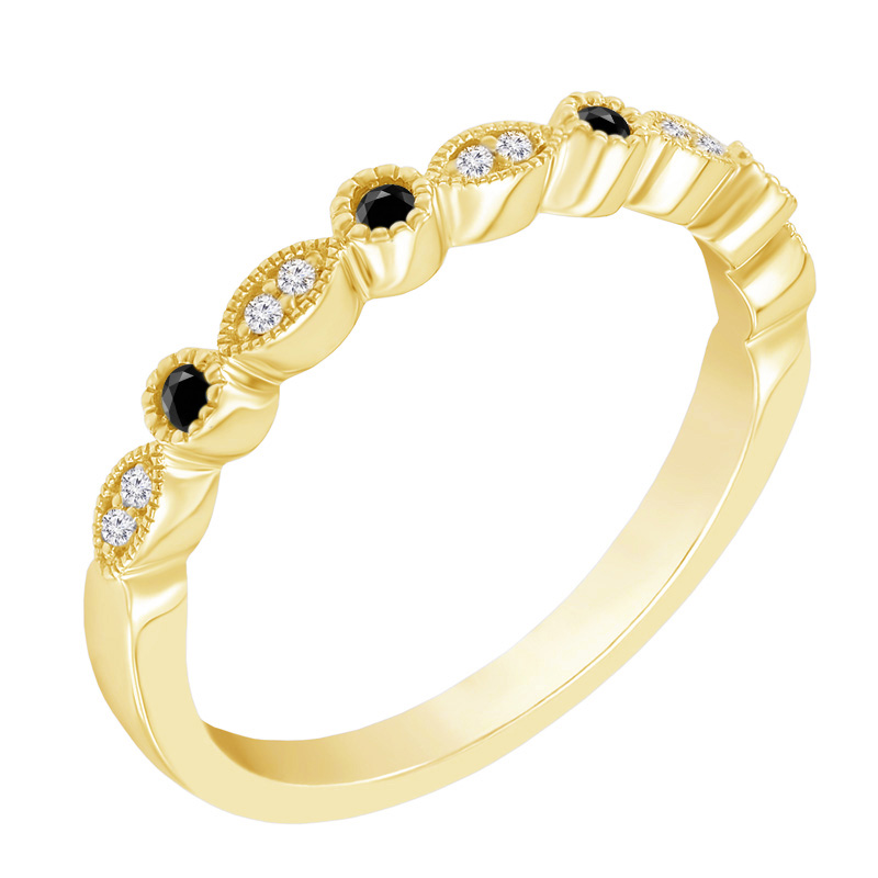 Eternity prsteň s čiernymi a bielymi diamantmi Alfaro 99306