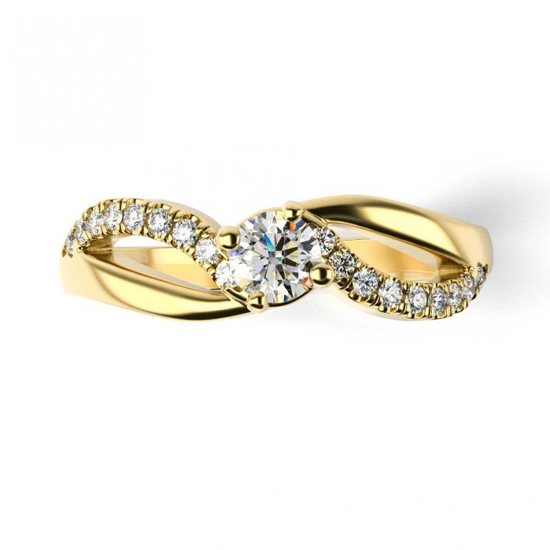 Zásnubný prsteň s moissanitom a diamantmi Laly 100517