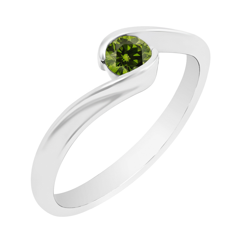 Zásnubný prsteň so zeleným diamantom Zechi 101697