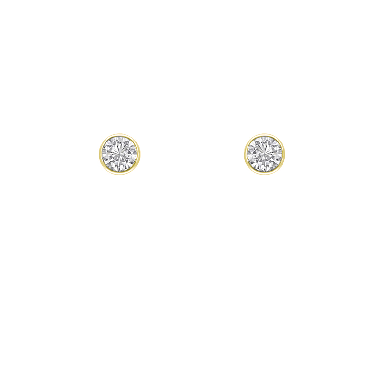 Strieborné minimalistické bezel náušnice s diamantmi Viosa 102877