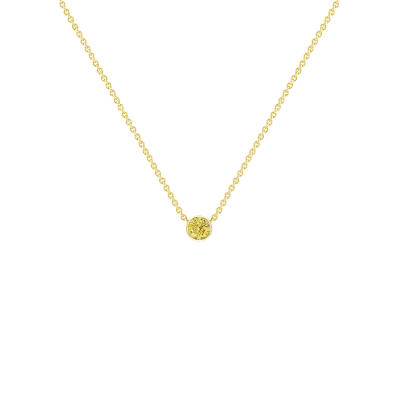Strieborný minimalistický náhrdelník so žltým diamantom Vieny 103667