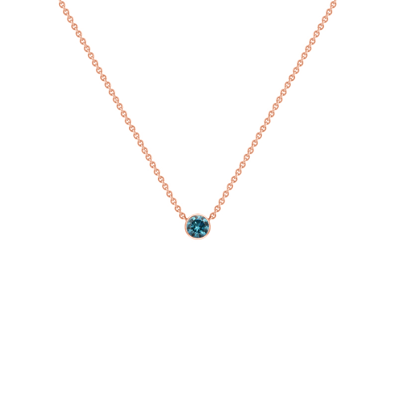 Strieborný minimalistický náhrdelník s modrým diamantom Vieny 103687