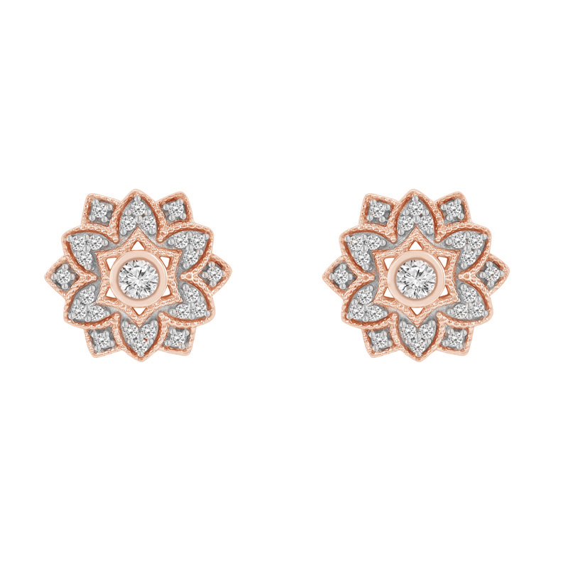Strieborné náušnice kvety s lab-grown diamantmi Anstey 104017