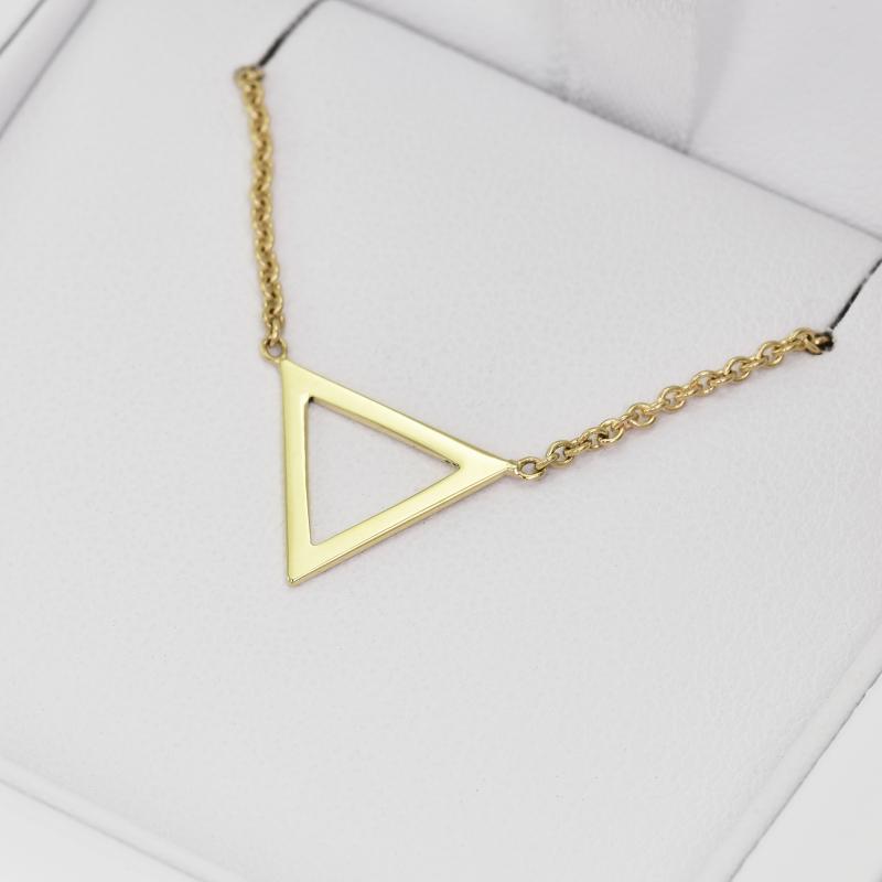 Zlatý náhrdelník v tvare trojuholníka 10407