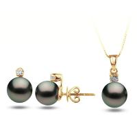 Zlatá elegantná perlová kolekcia s diamantmi Didi