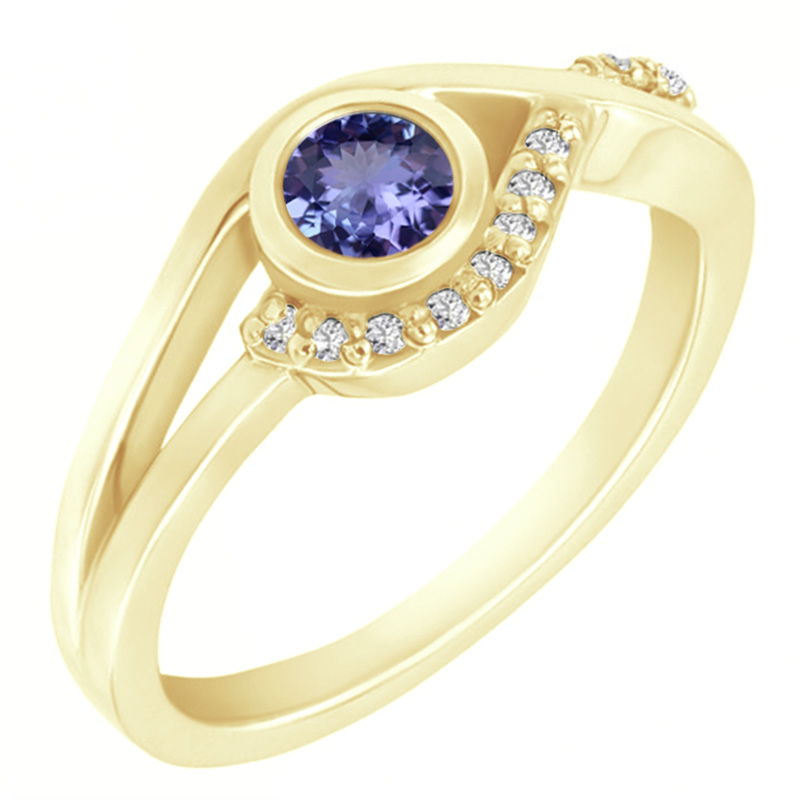 Zásnubný prsteň s tanzanitom a diamantmi Olian 104417