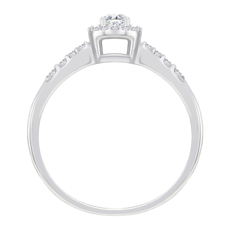 Strieborný halo prsteň s lab-grown diamantmi Ranveer 104507