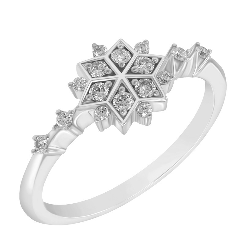 Strieborný prsteň s lab-grown diamantovou hviezdou Macias