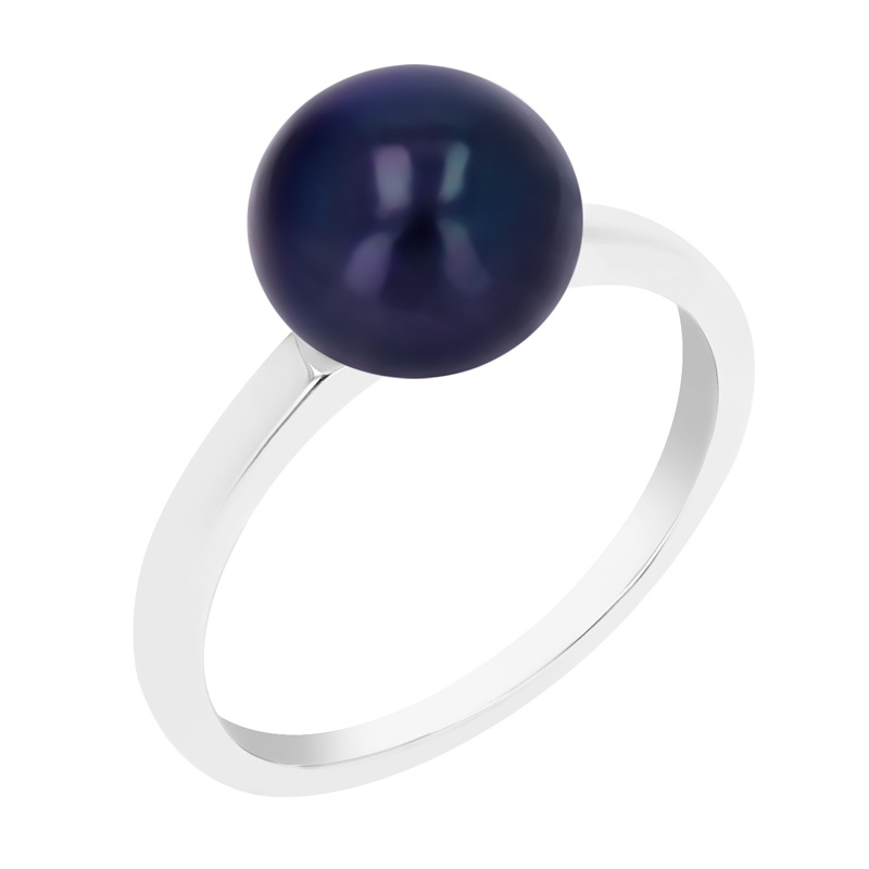 Strieborný prsteň s čiernou perlou Clare