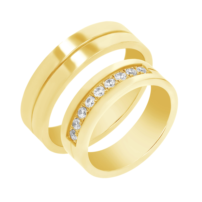 Zlaté svadobné prstene s diamantmi Zacy 105507