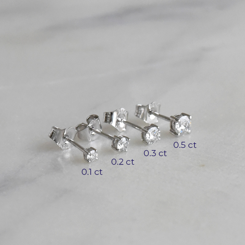 Náušnice s výberom karátovej váhy lab-grown diamantov Marget 106287
