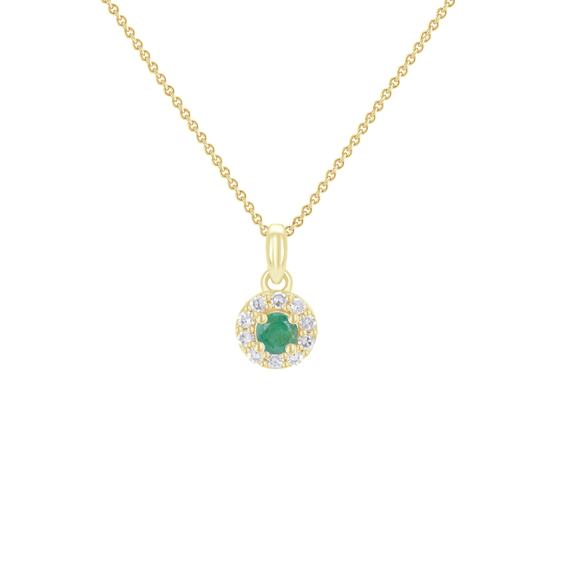 Smaragdový halo prívesok s diamantmi Richelle 106667