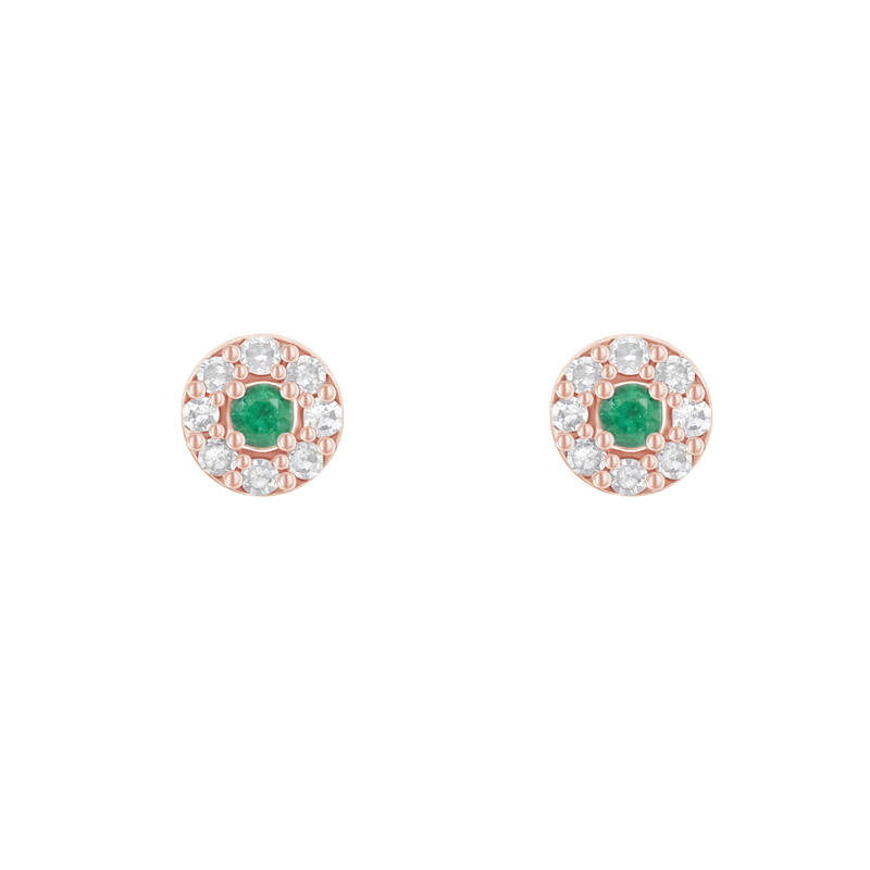 Smaragdové náušnice s diamantmi Kelsie 106767