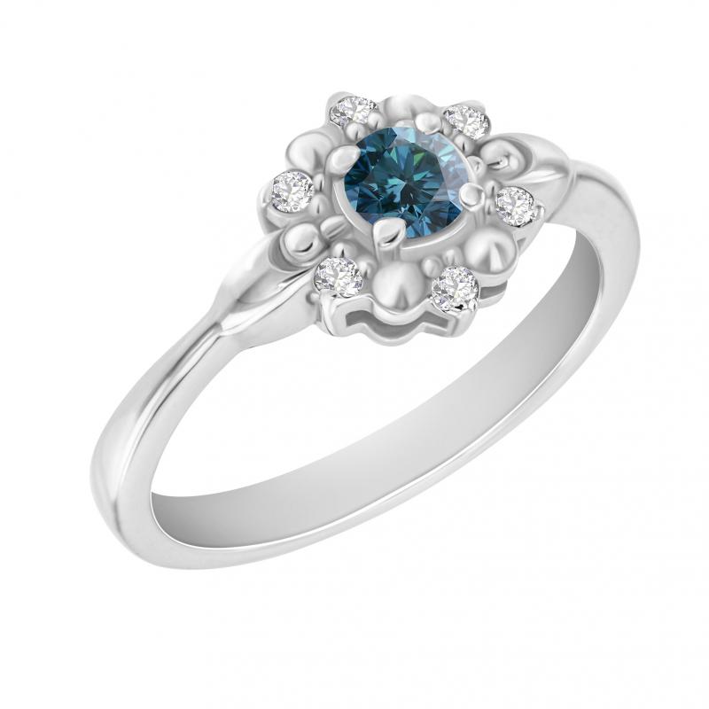 Prsteň s modrým diamantom Lendey 10737
