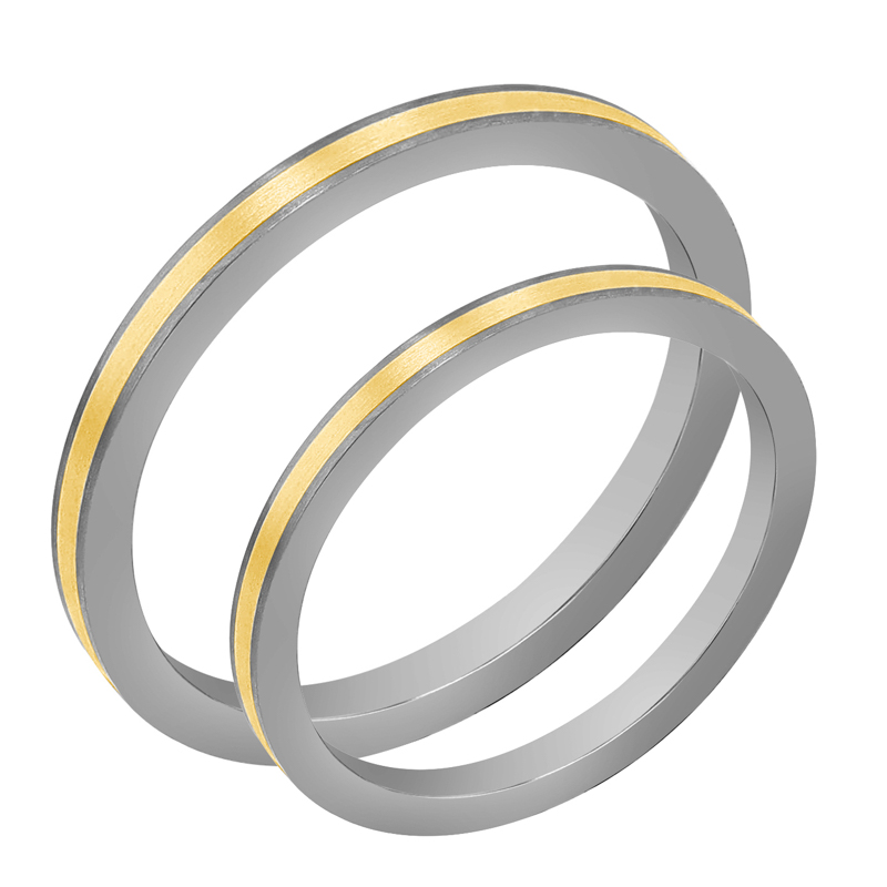 Snubné prstene z titánu a zlata Benitez 107427