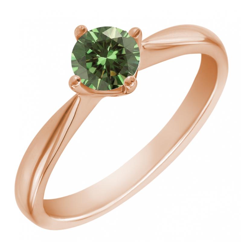 Zelený diamant v zlatom prsteni Klery