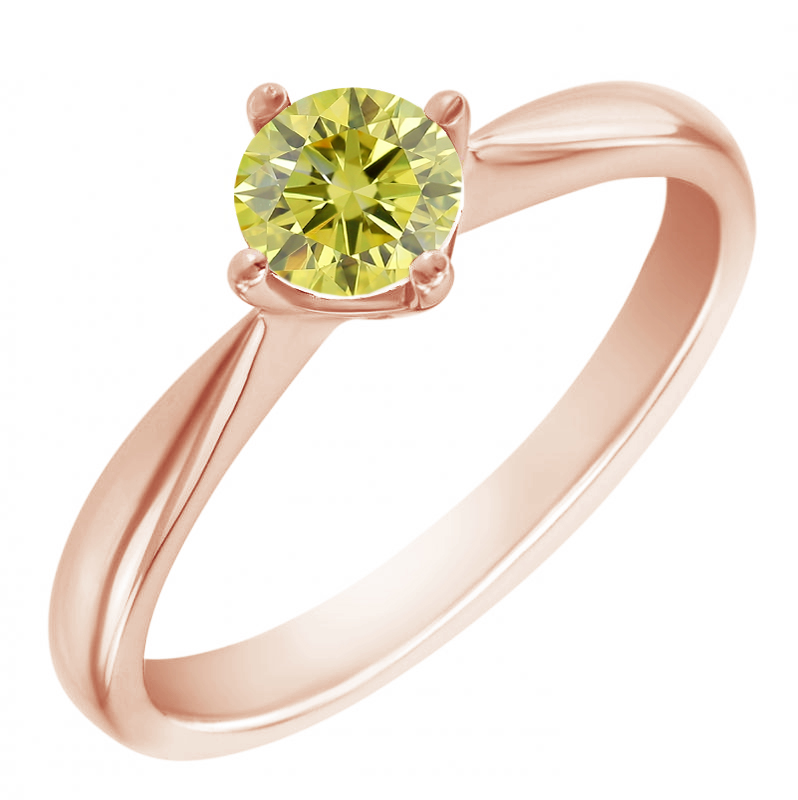 Zásnubný prsteň s certifikovaným fancy yellow lab-grown diamantom Maya
