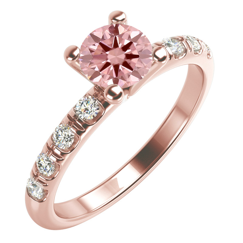 Zásnubný prsteň s certifikovaným fancy pink lab-grown diamantom Mae 113717
