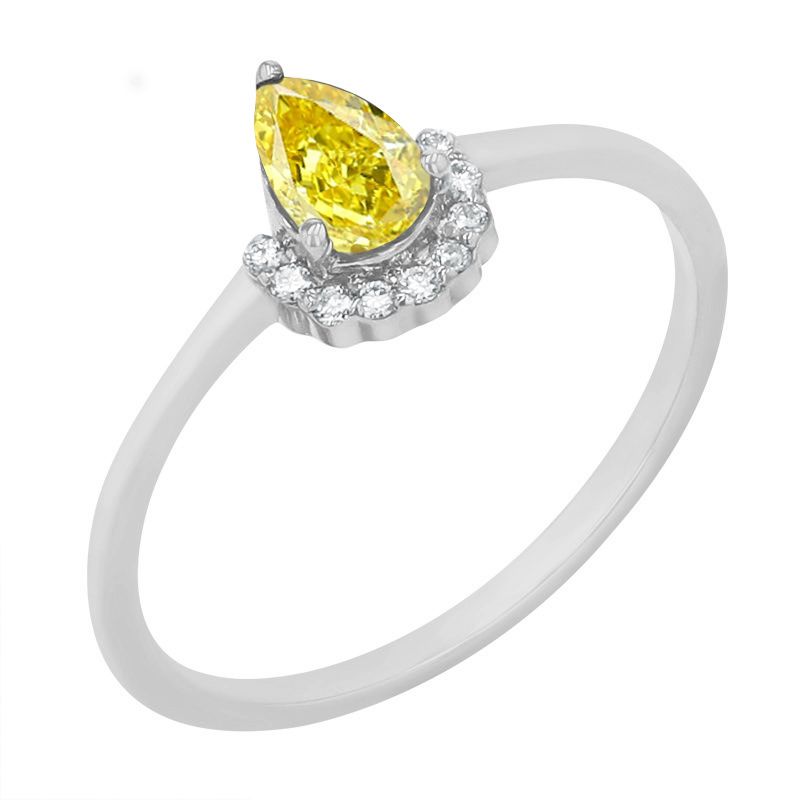 Zásnubný prsteň s certifikovaným fancy yellow lab-grown diamantom Dorean 114857
